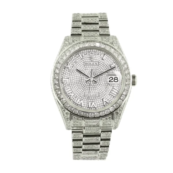 Rolex Datejust Baguette II White Gold Iced Out Diamond Dial 116300 Replica