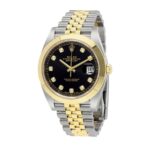 Rolex Datejust Black Diamond Dial Steel Yellow Gold 126303BKDJ Jubilee Replica
