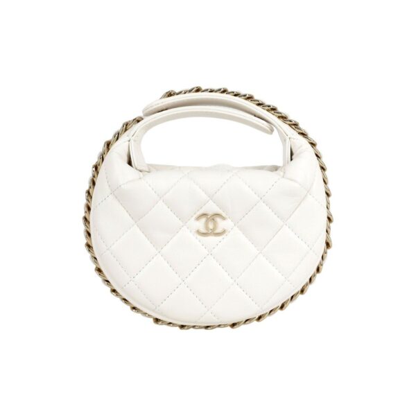 CHANEL 23C POUCH EVENING BAG WHITE