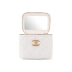CHANEL 23P LIPSTICK BOX WITH CHAIN WHITE