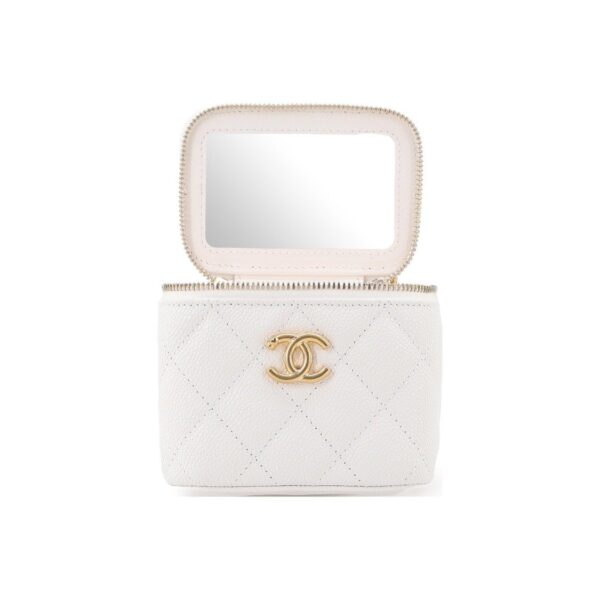 CHANEL 23P LIPSTICK BOX WITH CHAIN WHITE