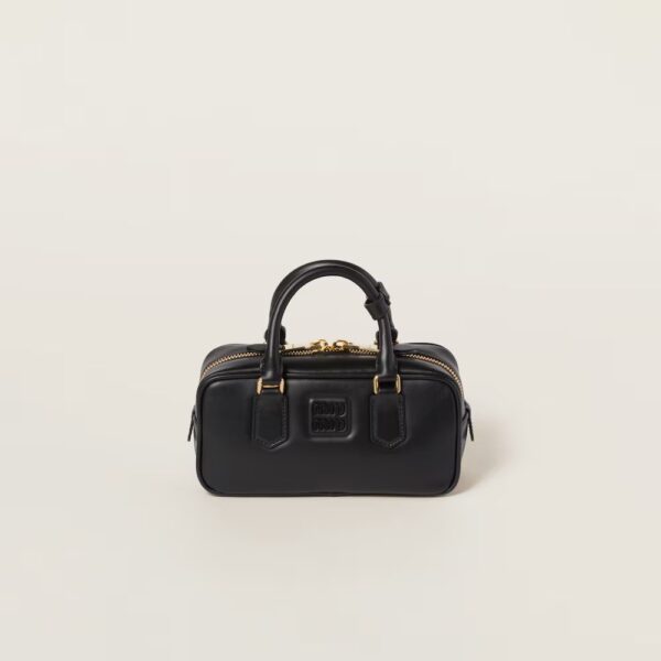 Arcadie Leather Small Handbag Black