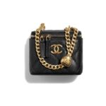 CHANEL 23P LIPSTICK BOX WITH CHAIN BLACK