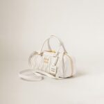 Arcadie Matelassé Large Soft Lamb Leather Handbag White