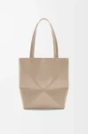 Medium Puzzle Fold tote in shiny calfskin