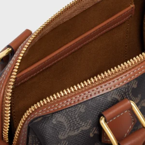 SMALL BOSTON IN TRIOMPHE CANVAS AND CALFSKIN