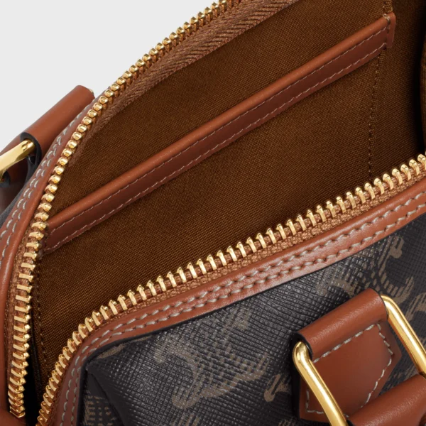 SMALL BOSTON IN TRIOMPHE CANVAS AND CALFSKIN