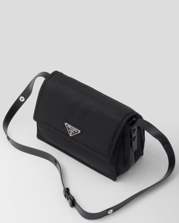 Medium-sized padded Re-Nylon shoulder bag