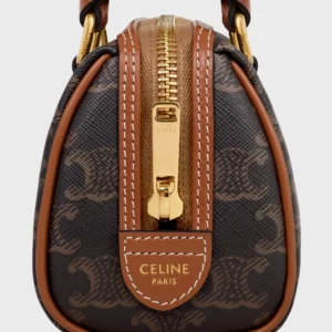 MINI BOSTON IN TRIOMPHE CANVAS AND CALFSKIN