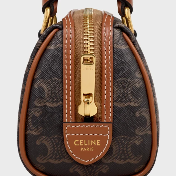 MINI BOSTON IN TRIOMPHE CANVAS AND CALFSKIN