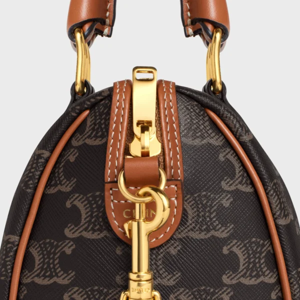 SMALL BOSTON IN TRIOMPHE CANVAS AND CALFSKIN