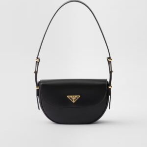 Prada Arqué flip leather shoulder bag