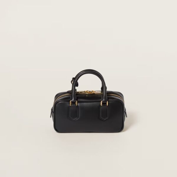 Arcadie Leather Small Handbag Black